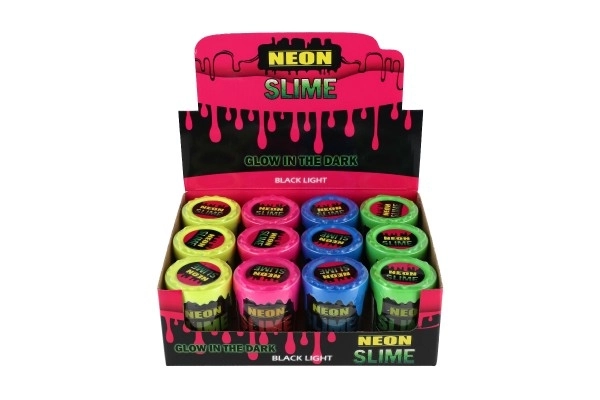 Slime neon con luce al buio