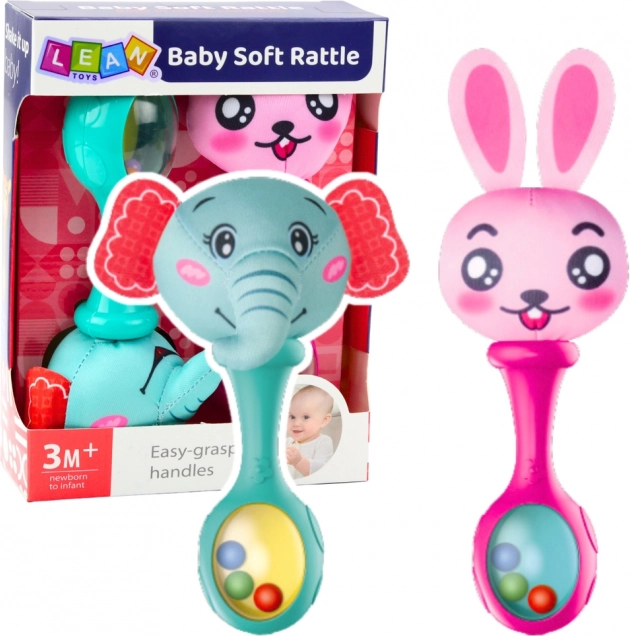 Set di sonagli con pallina morbida Coniglio ed Elefante