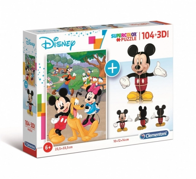 Puzzle Clementoni Mickey Mouse 104 Pezzi e Modello 3D