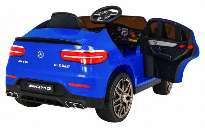 Mercedes Benz GLC63S per bambini Blu + telecomando + trazione 4x4 + MP3 LED + EVA + partenza lenta