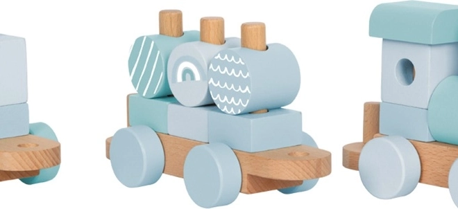 Piccolo Treno in Legno da Assemblare di Small Foot Blu