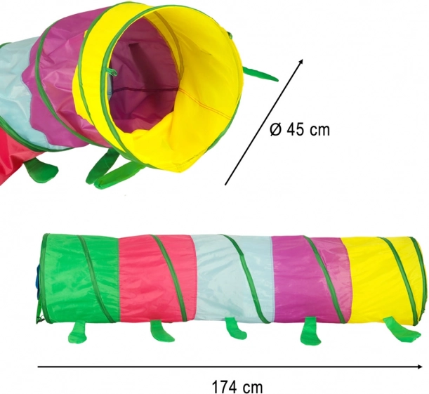 Tunnel colorato per bambini a forma di bruco