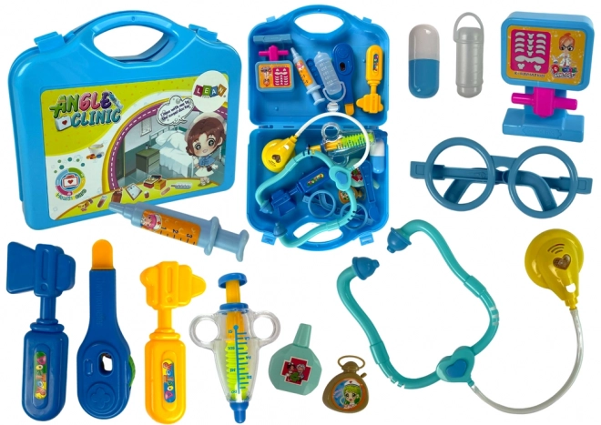 Set da Medico per Bambini con Valigetta Blu e Stetoscopio