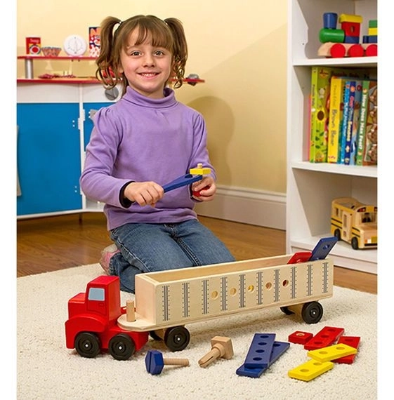 Camion dei attrezzi in legno per bambini