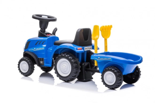 Trattore cavalcabile New Holland blu