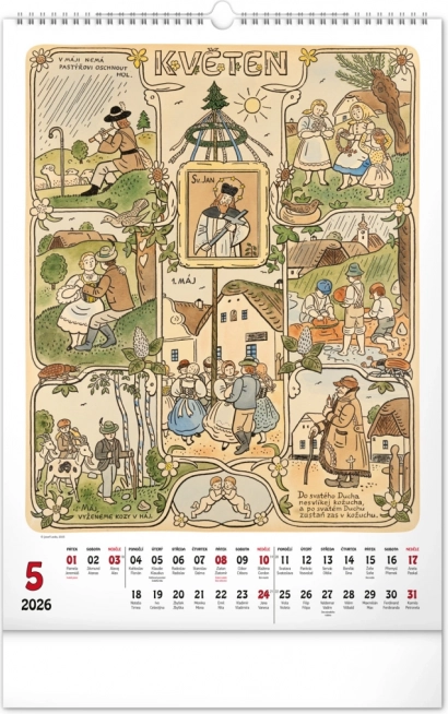 Calendario da parete Josef Lada 2026