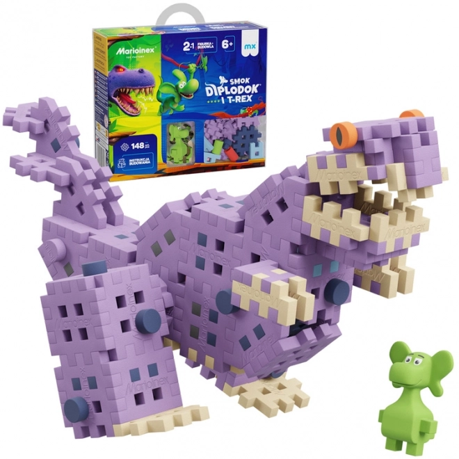 Costruzioni Mini Waffle Diplodoco e T-Rex 148 pezzi