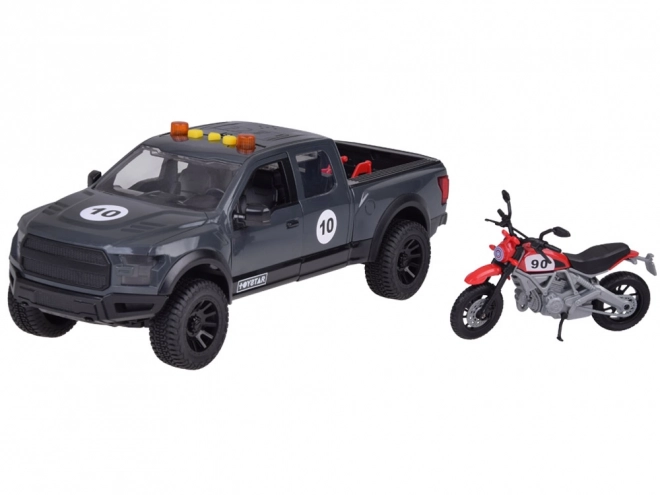 Set Auto Pickup e Moto con Luci e Suoni