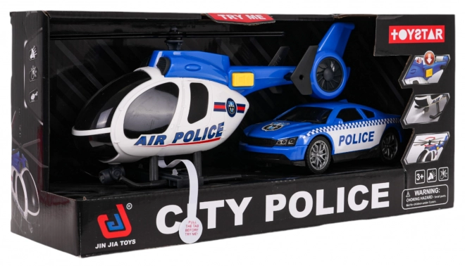 Set elicottero e auto della polizia