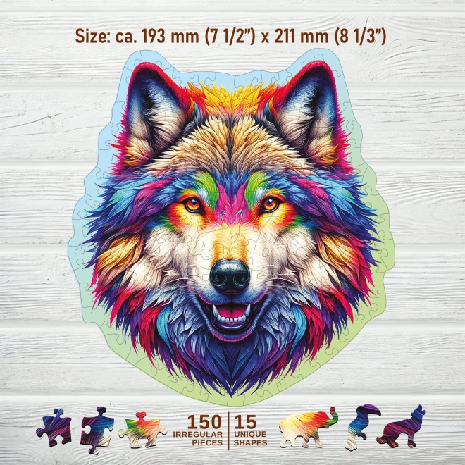 Puzzle di legno Lupo Arcobaleno 150 pezzi