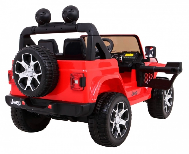 Jeep Wrangler Rubicon a batteria per bambini Rosso + telecomando + radio MP3 LED + ruote EVA