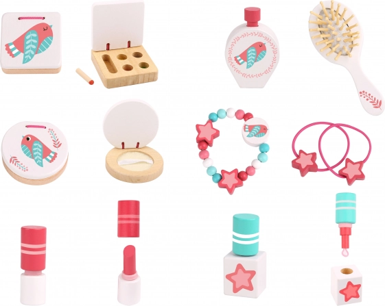 Toeletta rosa di legno con specchio Tooky Toy