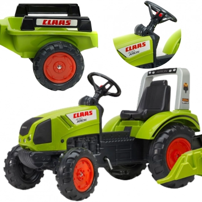 Trattore a pedali FALK Claas Arion 430 con rimorchio