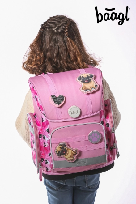 Set di articoli scolastici BAGGL Tlapky: zaino, astuccio e sacchetto