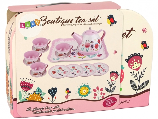Set da Té e Caffè in Valigetta Motivi Rosa