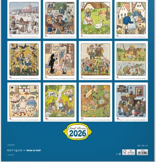 calendario da parete Josef Lada 2026