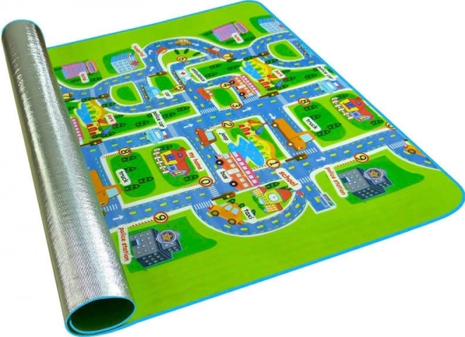 Tappetino da gioco pieghevole per bambini in schiuma con motivo stradale 160 x 130 cm