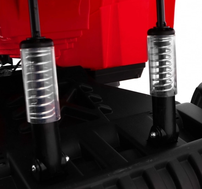 Quad XL ATV 2,4GHz a batteria per bambini Rosso + telecomando + trazione 4x4 + portapacchi + avviamento gratuito + EVA + LED audio