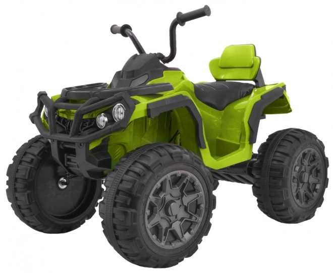 Quad per bambini a batteria verde + ruote in EVA + radio MP3 + LED + avvio lento