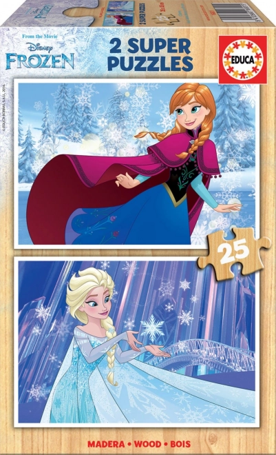 Puzzle in legno Frozen 2x25 pezzi