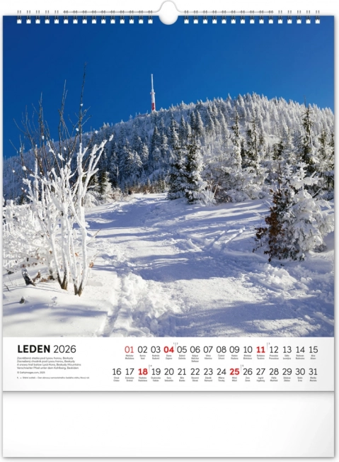 Calendario da parete Repubblica Ceca 2026