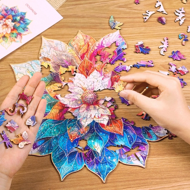 Puzzle in legno Mandala floreale
