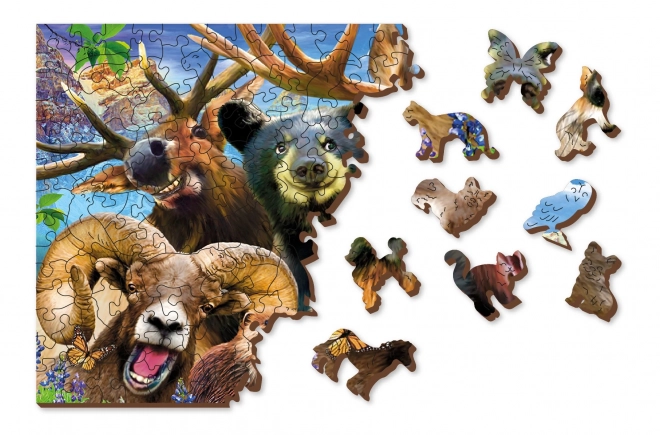 Puzzle in legno nel bosco 2 in 1