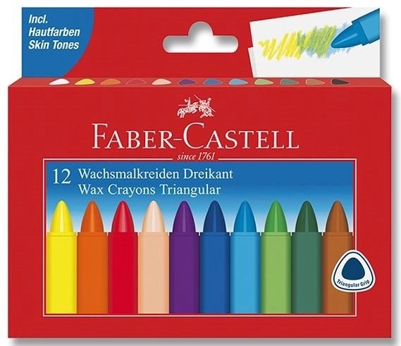 Pastelli a cera triangolari Faber-Castell 12 pezzi