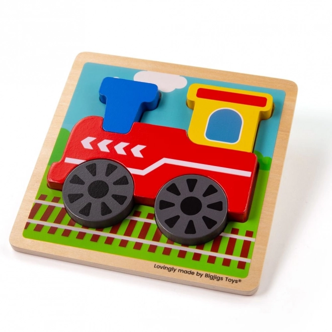 Puzzle in legno inserisci pezzi Treno di Bigjigs Toys