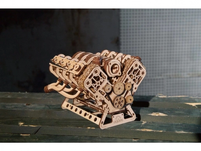 Puzzle meccanico in legno 3D V8 Engine Ugears