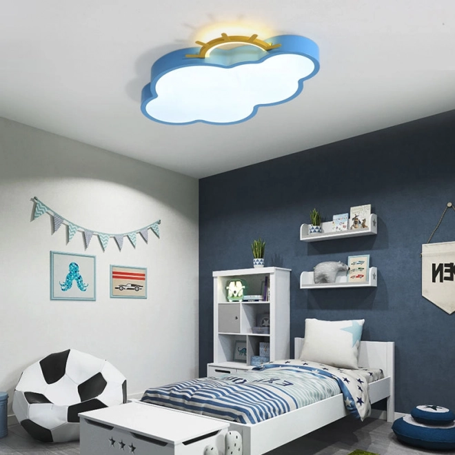 Lampada da soffitto a LED per bambini Chmurka con telecomando blu
