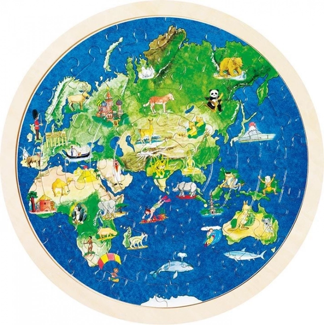 Puzzle Mappa del Mondo a Doppia Faccia