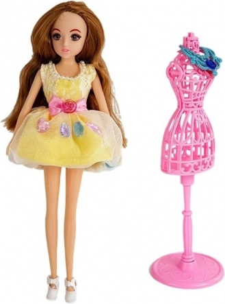 Guardaroba con illuminazione e specchio, bambola 26 cm, set di abiti e accessori