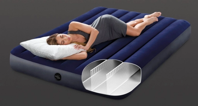 Materasso gonfiabile vellutato blu Intex
