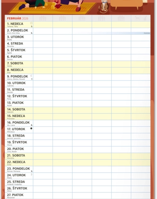 Calendario da parete Pianificatore familiare XXL 2026
