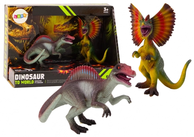 Set Spinosauro e Dilophosaurus - Figurine realistiche dinosauro