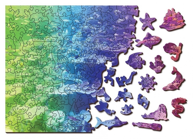 puzzle legno barriera corallina 2 in 1, 400 pezzi