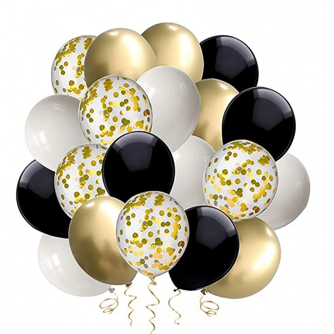 Set di 50 palloncini oro e nero