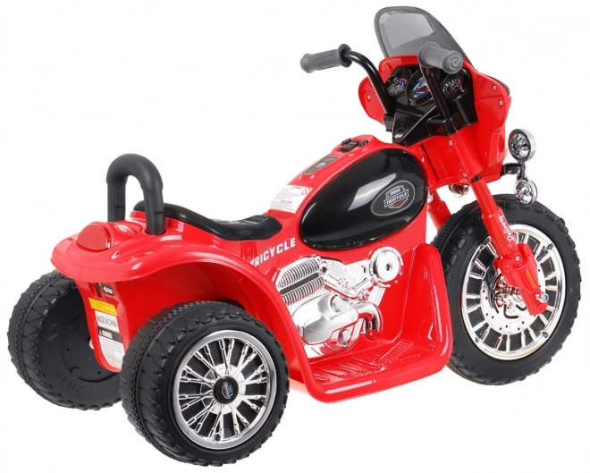 Moto Chopper Elettrico per Bambini Nero con 3 Ruote – rossa