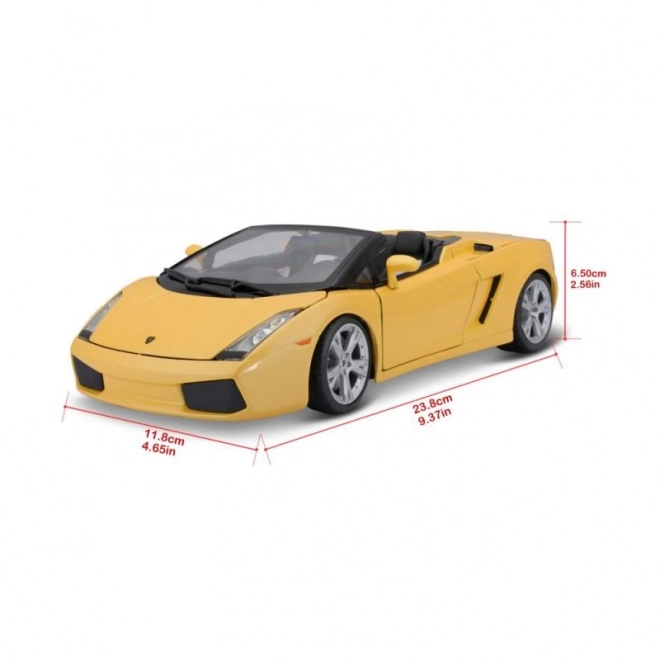 Lamborghini Gallardo Spyder Giocattolo Metallo Giallo Scala 1:18