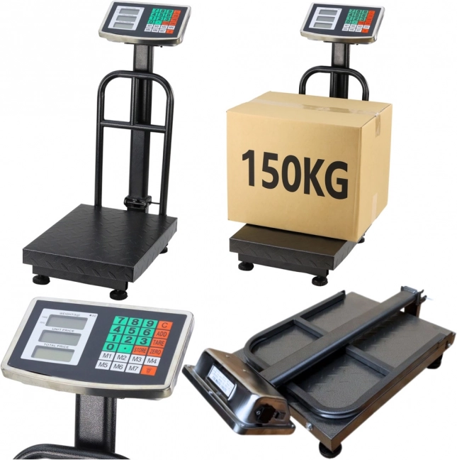 Bilancia a piattaforma elettronica con display LCD e precisione di 150kg 20g