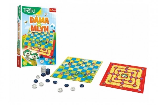 Gioco da Tavolo Dama e Mulino con La Famiglia Treflik