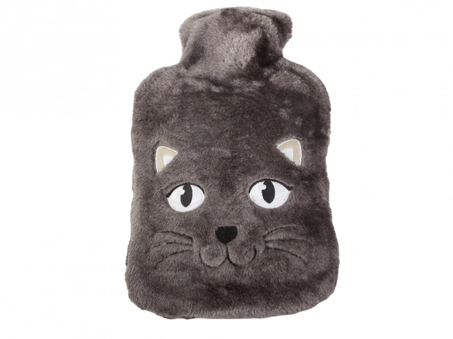 Termoforo in gomma con copertura in peluche gattino per bambini