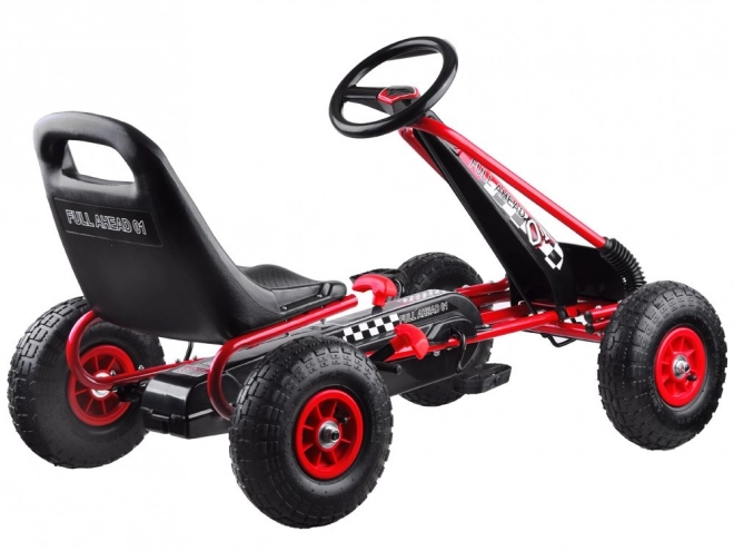 Gokart Formula 01 con ruote gonfiabili in gomma – rosso