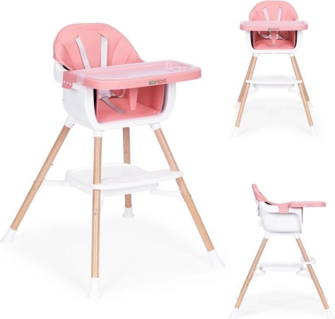 Seggiolone per bambini 2 in 1, rosa, ECOTOYS
