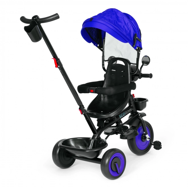 Triciclo passeggino 3 in 1 per bambini con sedile girevole e capottina