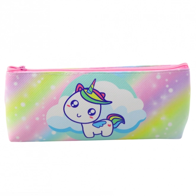 Astuccio scolastico da ragazza Unicorno arcobaleno pastello
