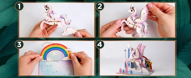 Puzzle 3D in legno Unicorno