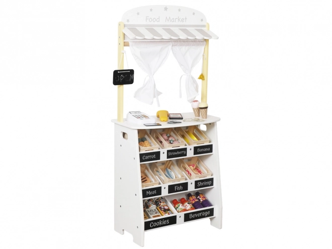 Teatrino e Negozio In Legno 2 in 1 Gioco Creativo per Bambini