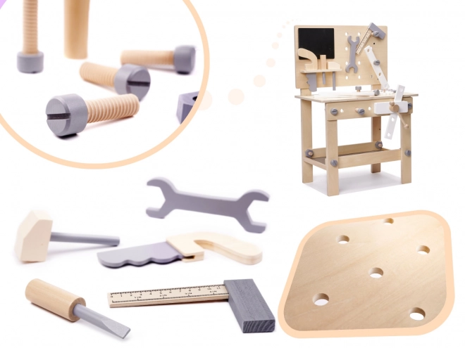 Set officina e attrezzi di legno per bambini